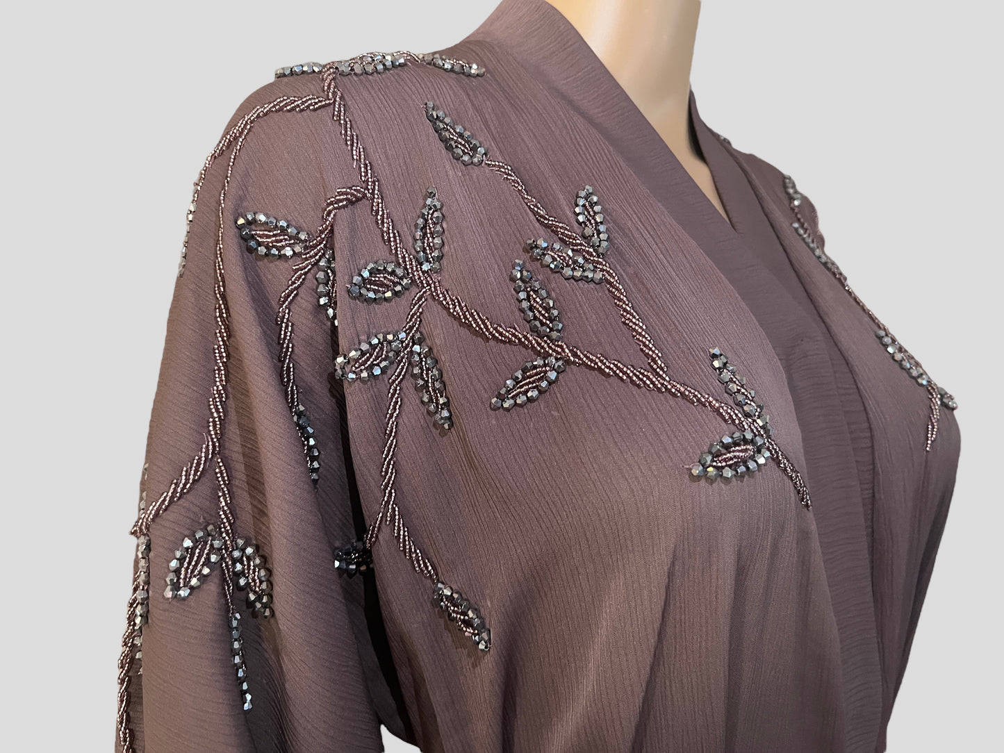 Embellished Emirati Abaya ~ Rosy Brown