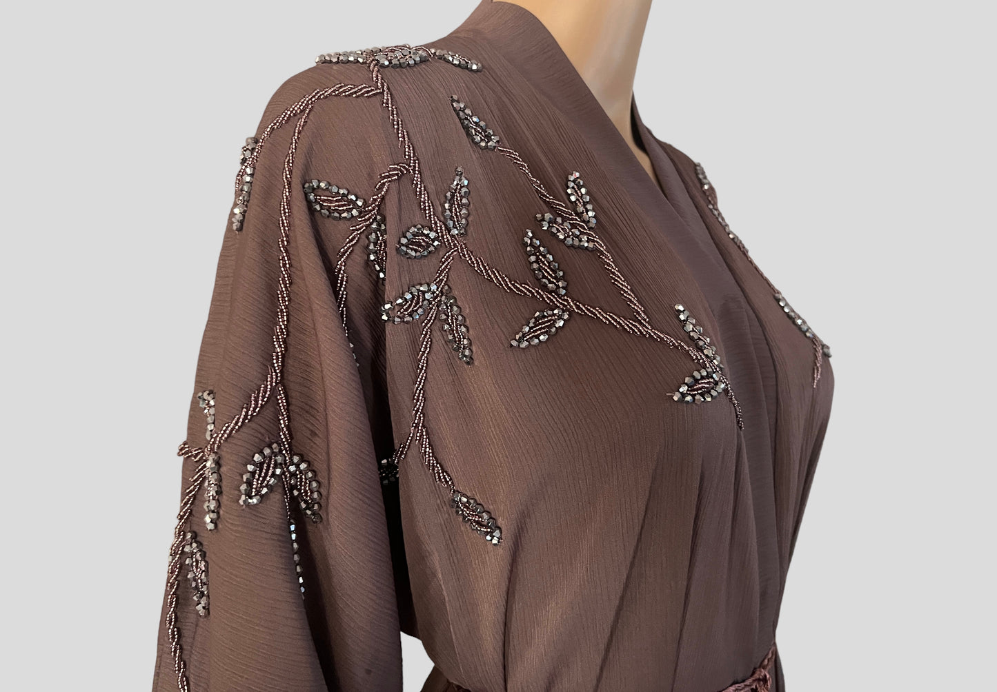 Embellished Emirati Abaya ~ Rosy Brown