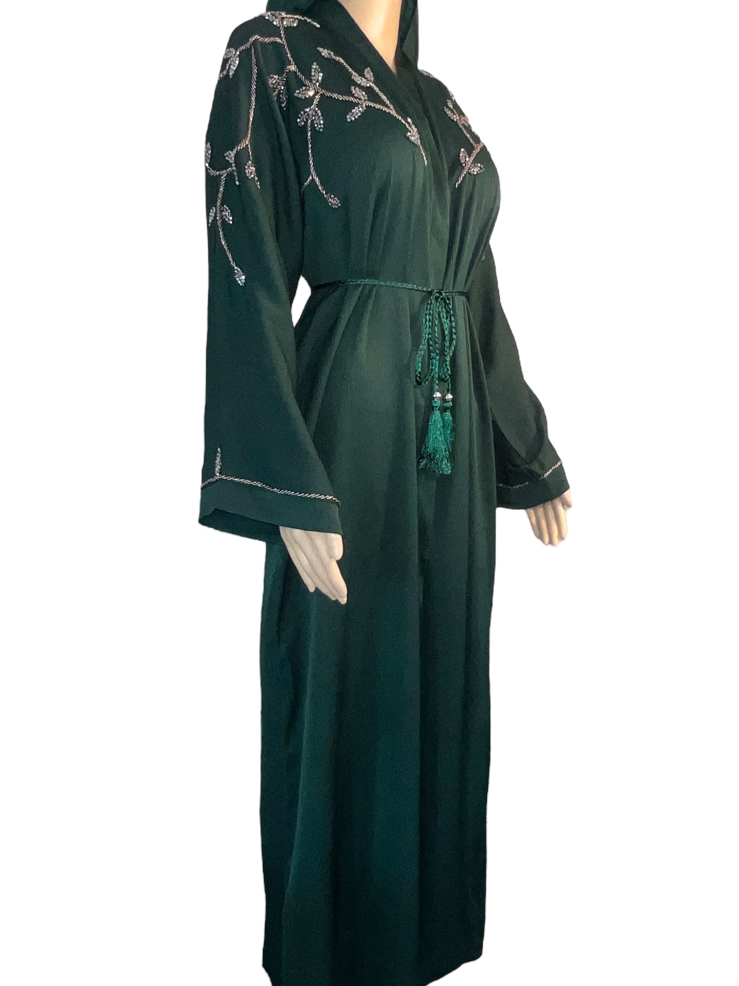 Emirati Embellished Abaya ~ Hunter Green