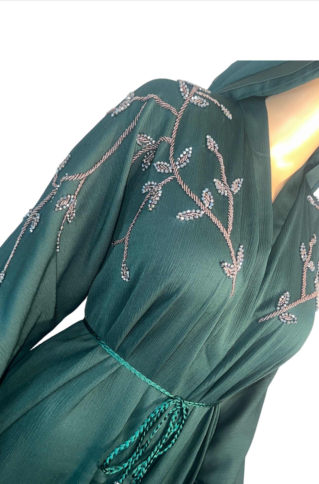 Emirati Embellished Abaya ~ Hunter Green